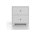 Terra Organik 2 Çekmeceli Yatak Odası Başucu Komodin – Minimal Modern Tasarım – Şifonyer Tarzı Komodin - KMD104 Beyaz 42X46X43 - Ahşap