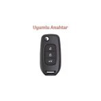 Terra Organik Autohan Keys Megane 4 Joy, Clio 5, Captur, Taliant Için 3 Butonlu Anahtar Kılıfı, Siyah-Gümüş - 0-Koyu Mavi - Option-1