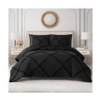 Terra Organik Couture Yorgan Seti - Fırfır 3 Parça Makinede Yıkanabilir Ters Çevrilebilir Yatak Yorgan Seti, Siyah - 001-Renkli - 100 x 100 cm