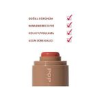 Terra Organik Doğal Görünüm, Nemlendirici Etkili, Yanak ve Dudak Renklendirici Stick Allık, Pop 2 - Option-1