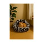 Terra Organik Kedi ve Köpek Yatağı Yumuşak Dokulu Yıkanabilir, Peluş, 45 cm (Zebra) - 001-Renkli - 100 x 100 cm
