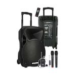 Terra Organik LS-P1915EX Portatif Taşınabilir 3 Mikrofonlu Seyyar Ses Sistemi 15 Inç 1200 Watt - 01-Siyah
