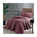 Terra Organik Taç Kendinden DESENLI%100 Polyester Yatak Örtüsü Seti, Bordo, Tek Kişilik - 001-Renkli - 100 x 100 cm