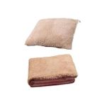 Terra Organik Tineke 2 Li Set Battaniye ve Minder Kedi Uyku Yatağı Minderi (Kahverengi) - 001-Renkli - 100 x 100 cm