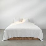 Terra Petek Dokulu Çift Kişilik Yatak Örtüsü Beyaz 220X240 cm