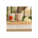 terraco ceramic El yapımı seramik çizgili shot espresso fincanı ikili mug