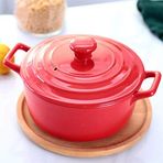 Terracotta Güveç Tenceresi, Kil Güveç Tenceresi Pişmiş Toprak Güveç Tenceresi Seramik Güveç - Yüksek Sıcaklıkta Pişirme, Yükseltilmiş Beslenme, Sağlıklı ve Lezzetli, Kapasite 2,2 L - Kırmızı_Kapasite
