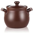 Terracotta Güveç Tenceresi, Pişmiş Toprak Pişirme Tenceresi Pişmiş Toprak Güveç Tenceresi Seramik Güveç - Kolay Temizlenebilir Güveç (Kahverengi Kapasite 3L)
