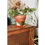 Terracotta Konik Saksı+Tabak • Abstract No.03 (Büyük)