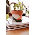 Terracotta Savana Saksı+Tabak • Abstract Yeşil Sarı (Küçük)