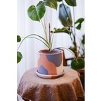 Terracotta Silindir Saksı+Tabak • Lilanın Tonları (Küçük)