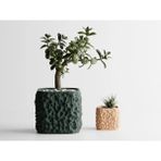 Terraforma Dekoratif Saksı - Haki Modern Bitki Saksısı 14 cm - 160x160x140mm