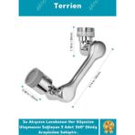Terrien Home Serisi Metal Görünümlü 2 Modlu 360 Derece Dönebilen Pratik Mutfak Banyo Akrobat Musluk Başlığı