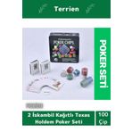 Terrien Profesyonel Blackjack 100 Poker Çipli 2 İskambil Kağıtlı Texas Holdem Casino Metal Poker Oyunu Seti
