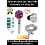 Terrien Sağlam Kopmaz Paslanmaz Turbo Duş Başlığı Basınçlı Ayarlanabilir Su Tasarrufu Hortum Mafsal Seti - Montaj Dahil Değil