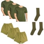 Tertip Store Asker Atlet - Boxer - Havlu Çorap Takımı 3'er Adet - XL - Koyu Yeşil