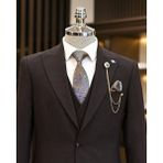 Terzi Adem Altun Italyan Stil Ceket Yelek Pileli Pantolon Takım Elbise Bordo T11323 - 46