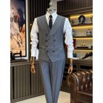 Terzi Adem Altun Italyan Stil Erkek Yelek Pantolon Takım Elbise Antrasit T12202 - 52