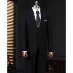 Terzi Adem Altun Italyan Stil Siyah Kombin Takım Elbise Ceket Yelek Pantalon Erkek 50 Beden Slim Fit T14039