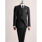 Terzi Adem Altun Italyan Stil Siyah Kruvaze Ceket Pantolon Takım Elbise Erkek Beden 48 Slim Fit T14020