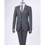 Terzi Adem Altun Italyan Stil Slim Fit Ceket Yelek Pantolon Takım Elbise Antrasit T11396 - 48