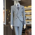 Terzi Adem Altun İtalyan stil slim fit çizgili ceket pantolon takım elbise antrasit T11831 - 48