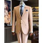 Terzi Adem Altun İtalyan stil slim fit erkek ceket pantolon takım elbise vizon T12717 - 48