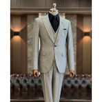 Terzi Adem Altun Italyan Stil Slim Fit Erkek Ceket Yelek Pantolon Takım Elbise Gri T9933 - 46