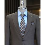 Terzi Adem Altun Italyan Stil Slim Fit Erkek Ceket Yelek Pantolon Takım Elbise Kahverengi T11021 - 46
