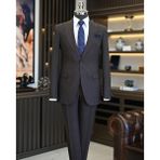 Terzi Adem Altun Italyan Stil Slim Fit Erkek Ceket Yelek Pantolon Takım Elbise Kahverengi T11022 - 48