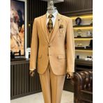Terzi Adem Altun Klasik Kesim Regular Fit Ceket Yelek Pantalon Takım Elbise Kahverengi T12245 - 56
