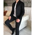 Terzi Adem Italyan Stil Slim Fit Mevsimlik Erkek Süet Mont Ince Ceket Siyah T4907 - XL