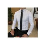 TerziAdemAltun Erkek Beyaz İtalyan Stil Slim Fit Kravat Yaka Gömlek T4775
