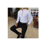 TerziAdemAltun Italyan Kesim Slim Fit Erkek Hakim Yaka Gömlek Beyaz T4797