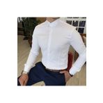 TerziAdemAltun Italyan Kesim Slim Fit Erkek Küçük Yaka Gömlek Beyaz T4800