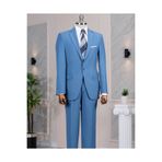 TerziAdemAltun İtalyan stil slim fit ceket pantolon takım elbise petrol T14157