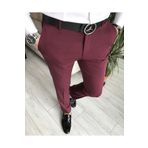 TerziAdemAltun Italyan Stil Slim Fit Erkek Kumaş Pantolon Bordo T6735