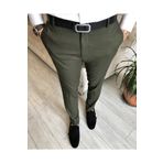 TerziAdemAltun Italyan Stil Slim Fit Erkek Kumaş Pantolon Yeşil T6533
