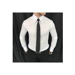 TerziAdemAltun Italyan Stil Slim Fit Sivri Yaka Saten Erkek Gömlek Beyaz T7214