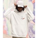 Terzili Giyin Gölgesi Şeytan Olan Melek Baskılı Erkek Sweatshirt - Beyaz