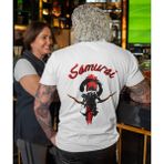 Terzili Giyin Shadow Samurai Baskılı Erkek Tişört - Beyaz - XL