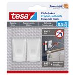 Tesa 77780 tuval duvar kağıdı & sıva yapışkanlı kanca duvar kağıdı & kendinden yapışkanlı çelenk & ışık zincirlerini sabitlemek için ideal - 0,5 kg'a kadar dayanır - iz bırakmadan çıkarılabilir, beyaz