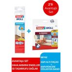 Tesa Tesamoll D-Profil Kapı Pencere Izolasyon Bandı, 6MX9MMX7MM, Beyaz + Kapı Altı Hava Akımı Önleyici Fırça, 1MX37MM