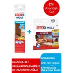Tesa Tesamoll D-Profil Kapı Pencere Izolasyon Bandı, 6MX9MMX7MM, Kahverengi + Kapı Altı Hava Akımı Önleyici Fırça, 1MX37MM