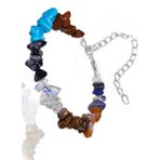 Tesbih Atölyesi Sertifikalı Meditasyon 7 Çakra Doğal Taş Bileklik - Jasper Firuze Lapis Obsidyen Akik Ay Taşı