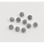 Tesbih Sakarya 8 mm Küre Kesim Boş Nokta Desenli Yuvarlak Metal Boncuk Tesbih