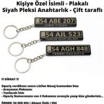 Tesbih Sakarya Kişiye Özel İsimli - Siyah Plakalı - Pleksi Anahtarlık - Çift Taraflı - 1 Adet