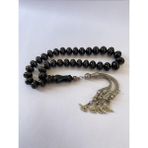 Tesbih TSBH0155HK 925 Ayar Gümüş Püsküllü Gümüş Işlemeli Basık Küre Kesim Usta El Işçilikli Erzurum Oltu Tesbih - (No Color)
