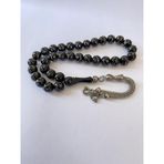 Tesbih TSBH0209HK Kararmaz Metal Püsküllü Pirinç İşlemeli Küre Kesim Rus Oltu Tesbih