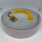 Tesbih TSBH0278AD Gümüş Püsküllü 6*6Mm Küre Kesim Damla Kehribar Tesbih